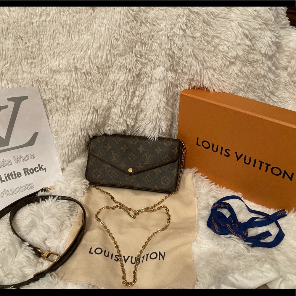 Monogram Pochettee Felicie Brown Canvas Cross Body